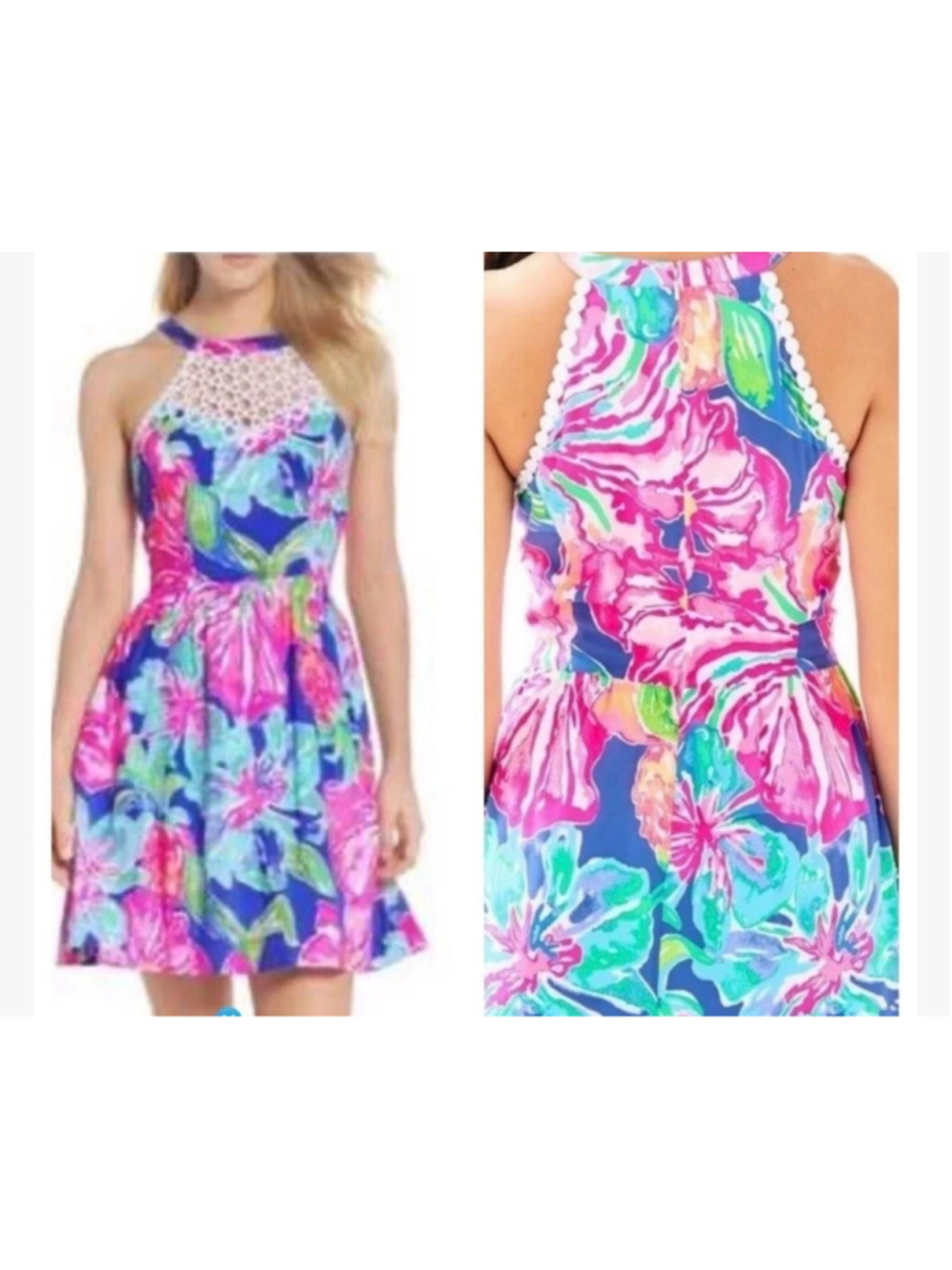 Lilly Pulitzer Kinley Dress in Beckon Blue Jungle Utopia Size 00 (14” PTP)